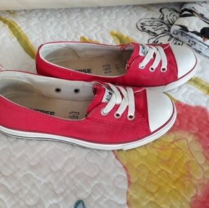 red converse ballet flats